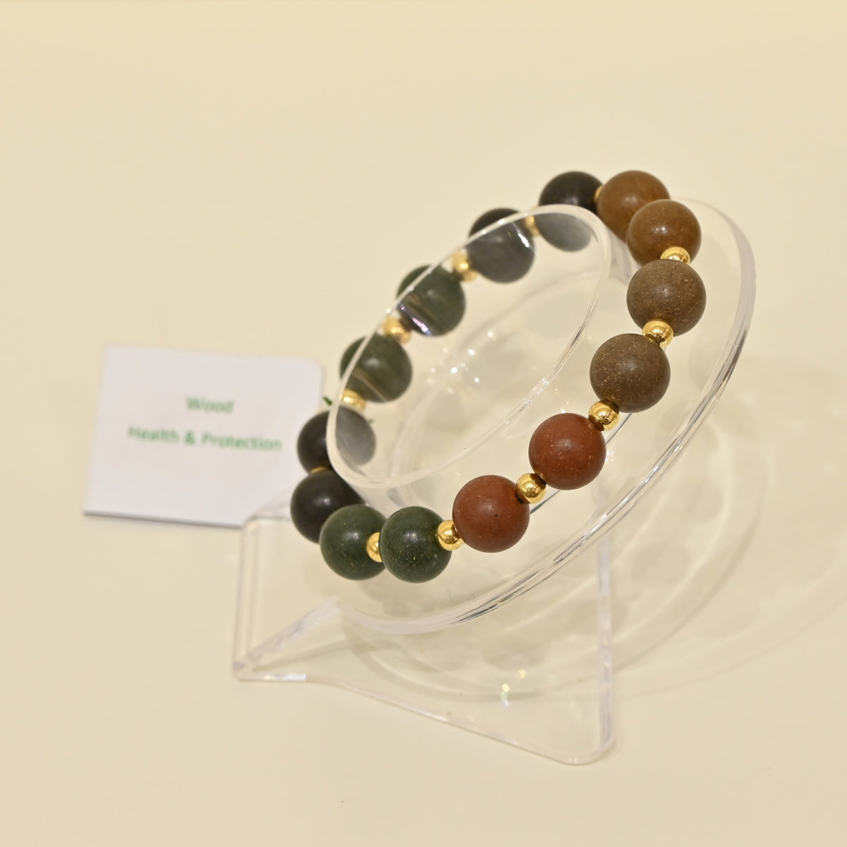 Herbs Wood St Steel Gold Beads