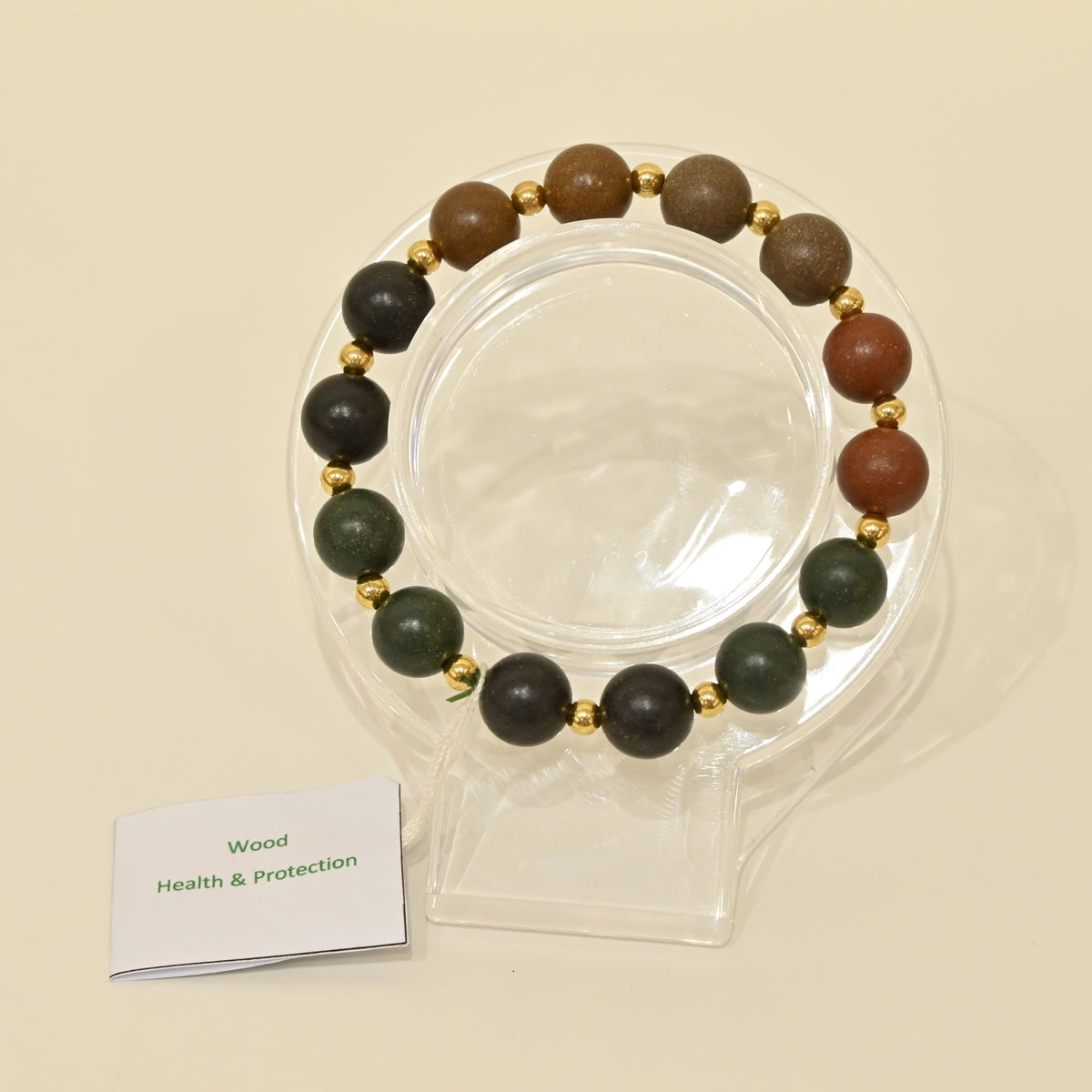 Herbs Wood St Steel Gold Beads