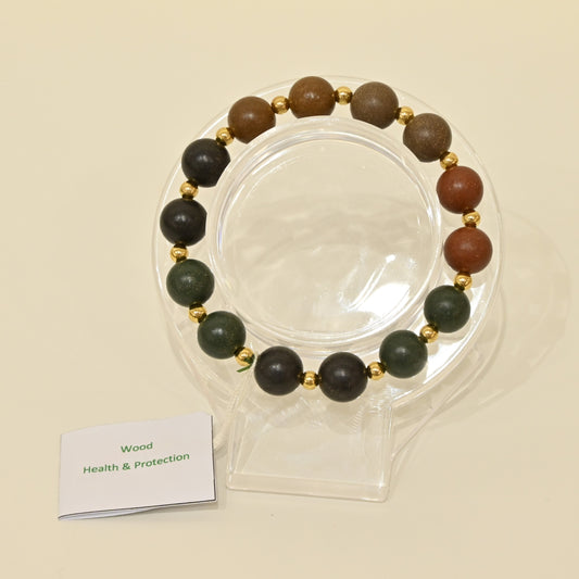 Herbs Wood St Steel Gold Beads
