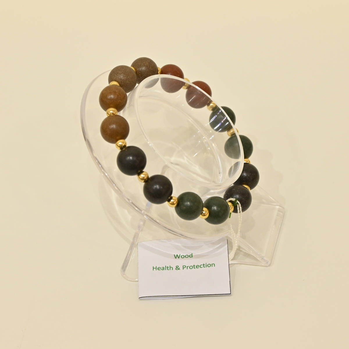 Herbs Wood St Steel Gold Beads