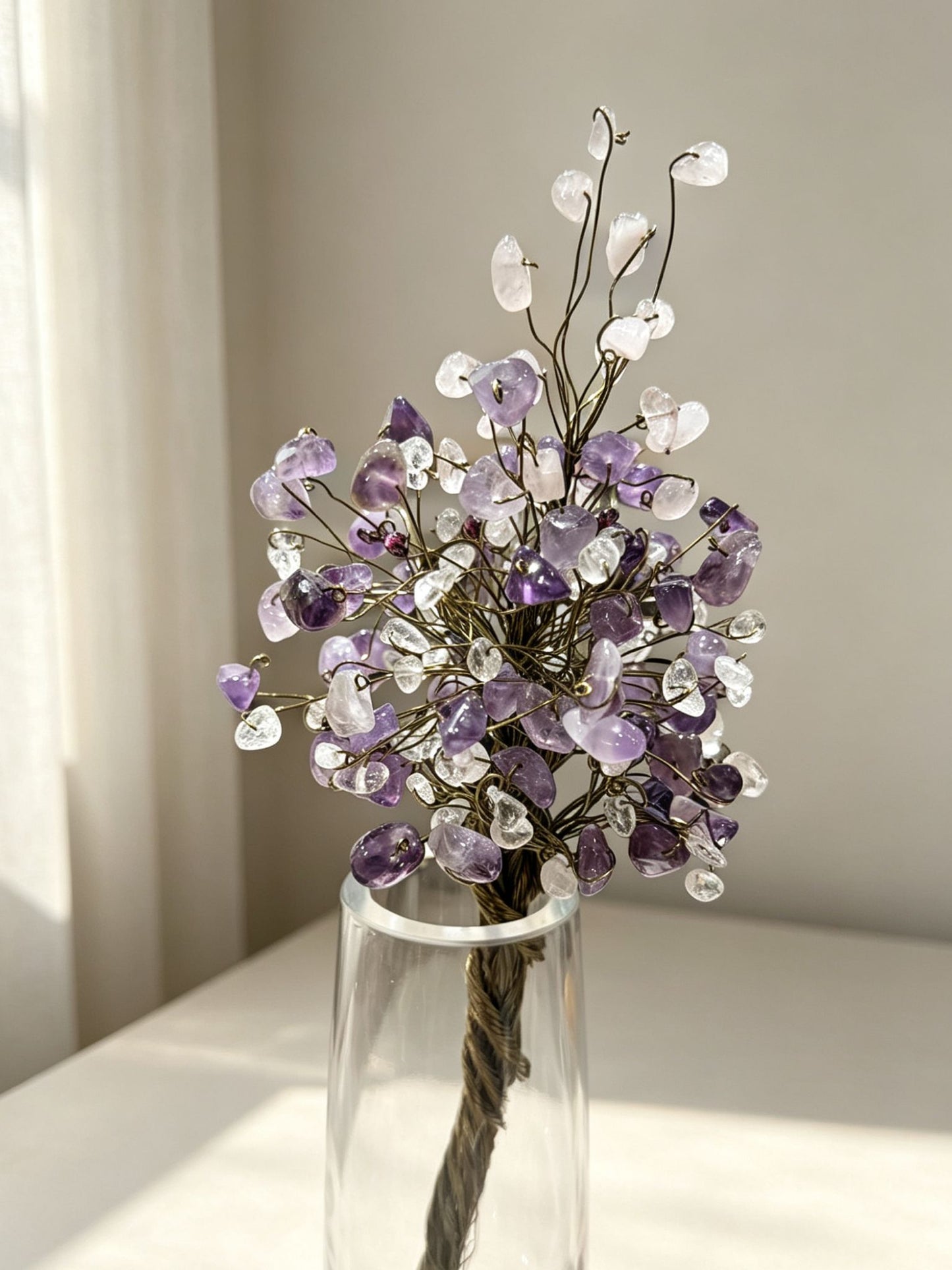 Clear Quartz & Amethyst Tree - Luck & Wisdom