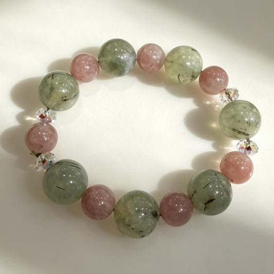 Prehnite & Rose Quartz